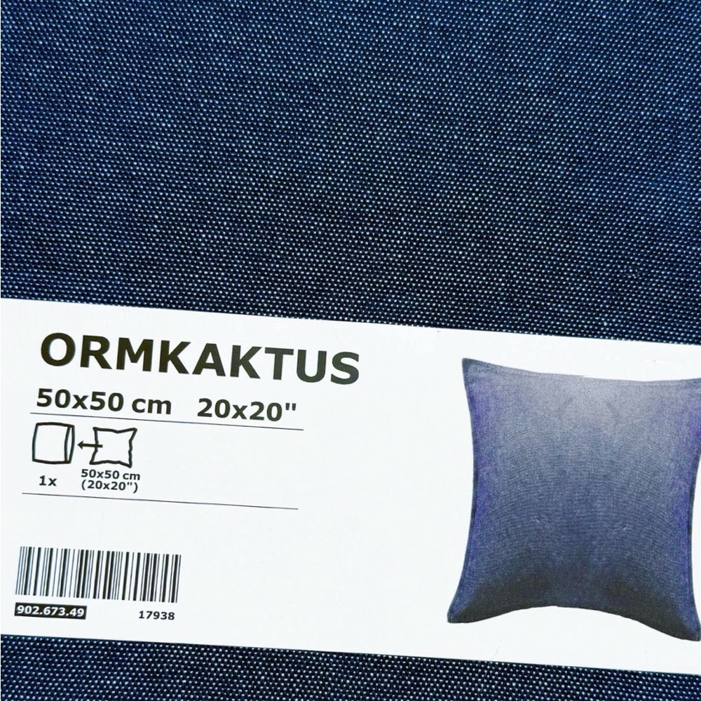 TWO matching Classic Blue Denim Pillow Covers 20x20